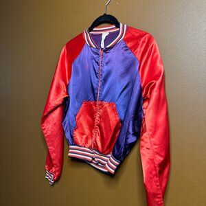 Vintage 1950s Red, White & Blue Varsity School Jacket w/ Stripes